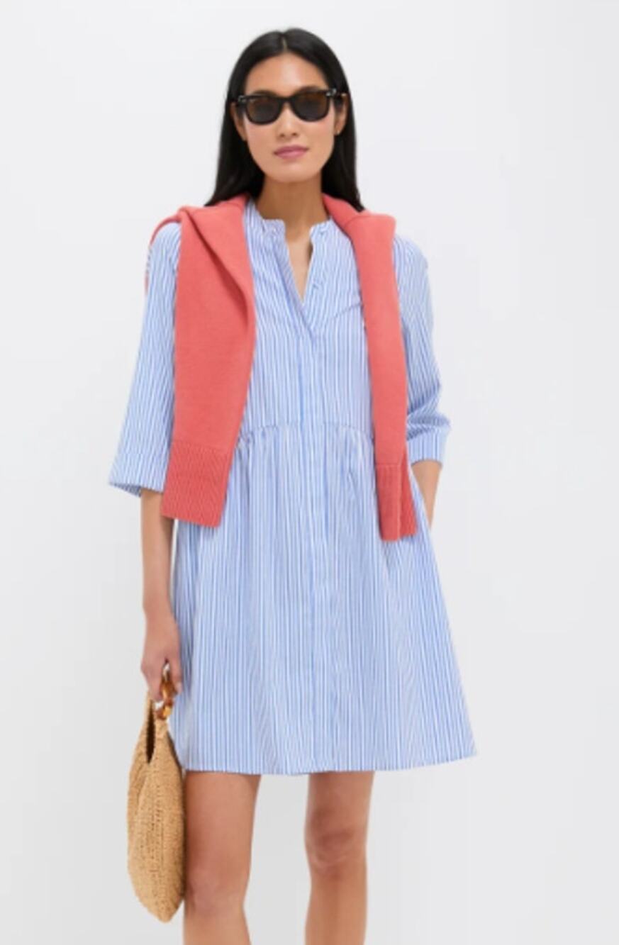 TUCKERNUCK Blue Stripe Royal Shirt Dress Sz. S